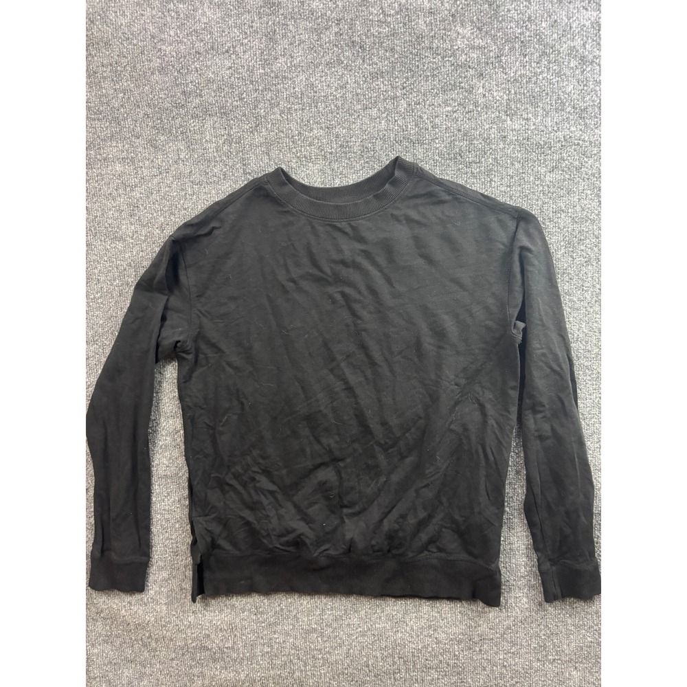 Boody Sweatshirt Womens XS Black Bamboo Organic Cotton Long Sleeve Crew Neck